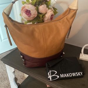 B. Makowsky Leather Bag with pouch
